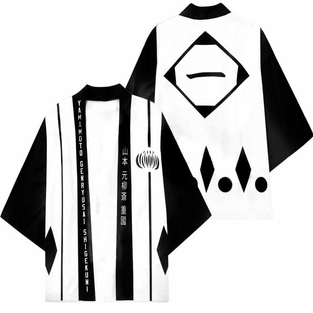 Bleach Captain Coat - رداء كيمونو ياباني مطبوع بتصميم هاراجوكو