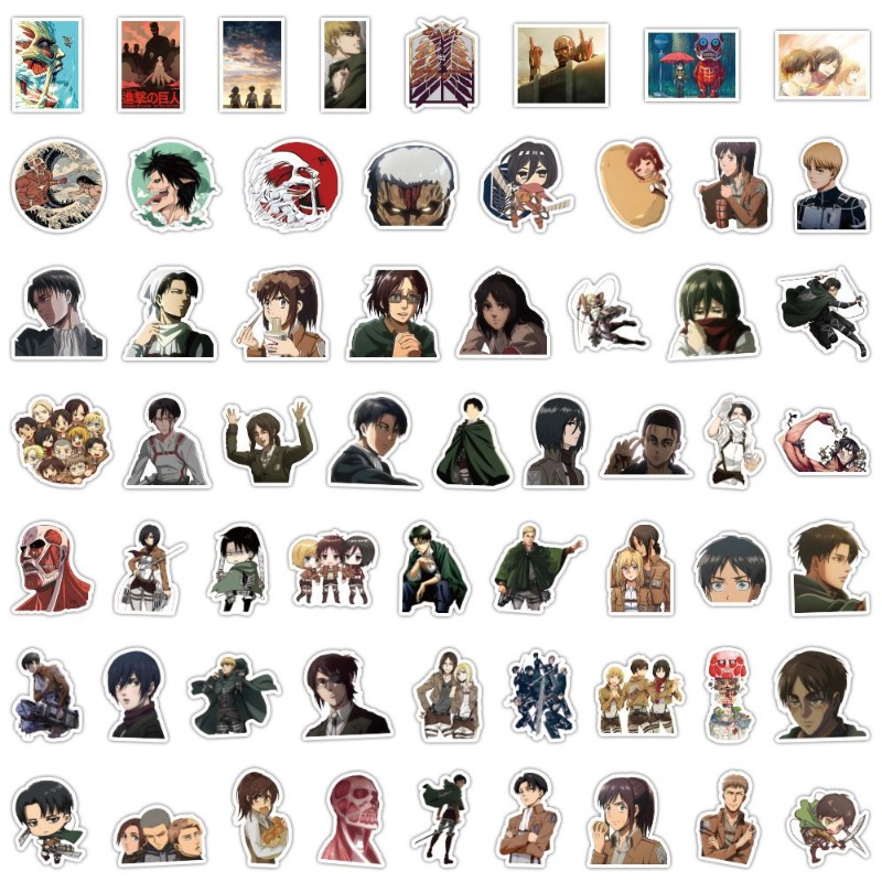 Anime Cosplay Diy - 60 قطعة ملصقات أنيمي هجوم العمالقة،